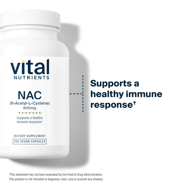 [Australia] - Vital Nutrients NAC 600mg | N-Acetyl Cysteine | Vegan NAC Supplement | Antioxidant for Sinus, Liver, Immune, and Respiratory Health* | Gluten, Dairy, Soy Free | 100 Capsules 100 Count (Pack of 1) 