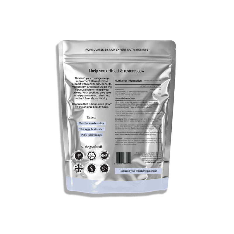 Equi Beauty Sleep Edition | Advanced Sleep Supplement with Magnesium Glycinate, Valerian Root & Botanicals | Relaxation, Nervous System & Sleep Rejuvenation Support | Magnesium Tablets for Adults