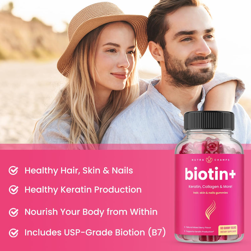 NutraChamps Complete Hair, Skin & Nails Bundle. Biotin, Collagen, Keratin