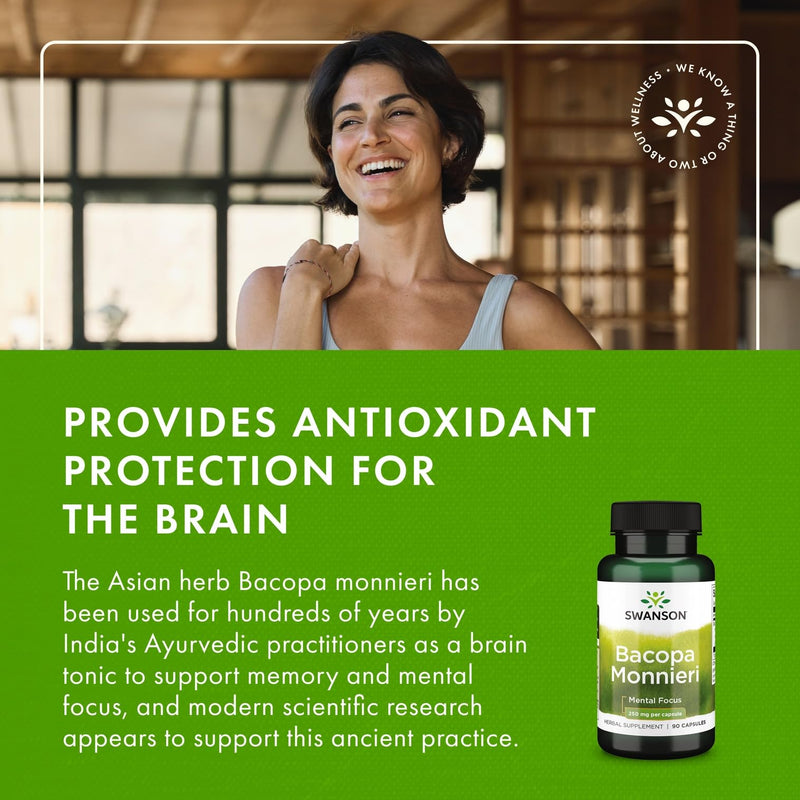 [Australia] - Swanson Bacopa Monnieri Extract Bacognize 250 Milligrams 90 Capsules 