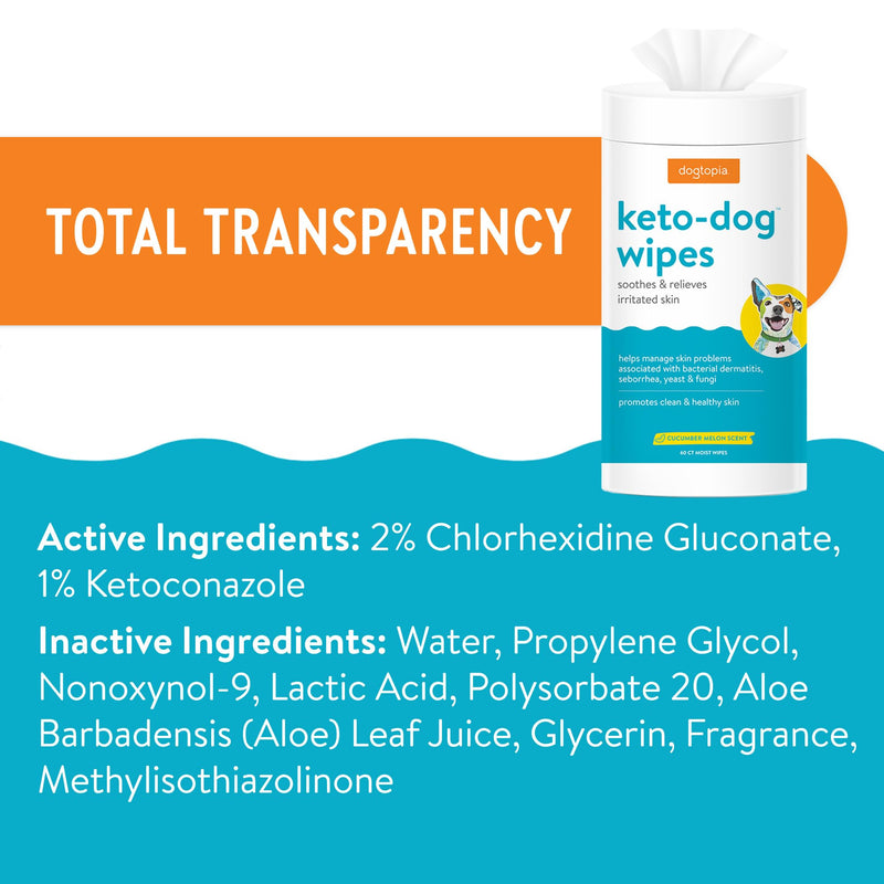 Keto Dog Wipes for Pets (60ct) | Soothing and Convenient Wipes for Pets’ Irritated Skin | Relief for Skin Problems in Dogs - PawsPlanet Australia