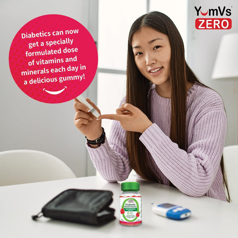 [Australia] - YUM-V'S YumVs Multivitamin Gummies | Sugar Free Supplement Vitamins for Women & Men | Chromium, Thiamine and Magnesium | Natural Raspberry Flavor Chewables - 60 Count - (Pack of 2) Diabetic Multi Raspberry 60 Count (Pack of 2) 