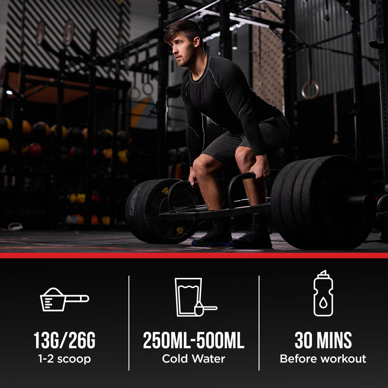 Conqueror High Stim Pre-Workout Powder (520g) - Caffiene, L-Citrulline, Beta-Alanine | Energy & Endurance Support - Strawberry Flavour (40 Servings)