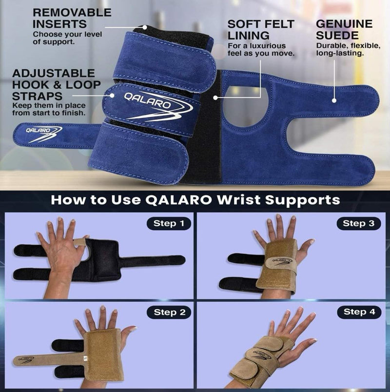 [Australia] - Suede Wrist Supports (Pair) with Bag | Gymnastics, Acrobatics, Cheer Adjustable Wrist Guards | Wrist Injury Prevention | Wrist Support Brace Hand Wraps Sand Large 