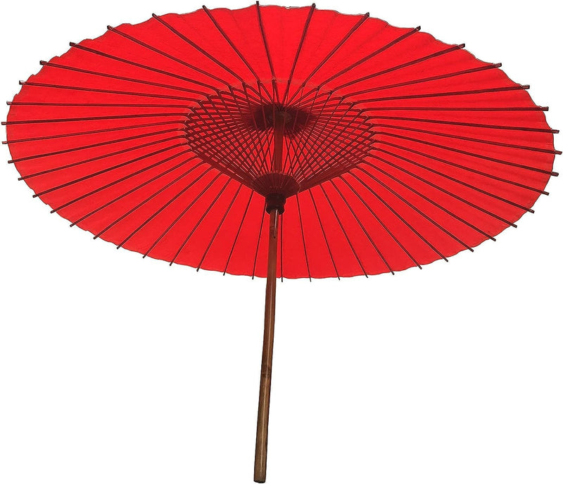 Asian Home Rainproof Handmade Japanese Oiled Paper Umbrella Parasol 41.7inch red