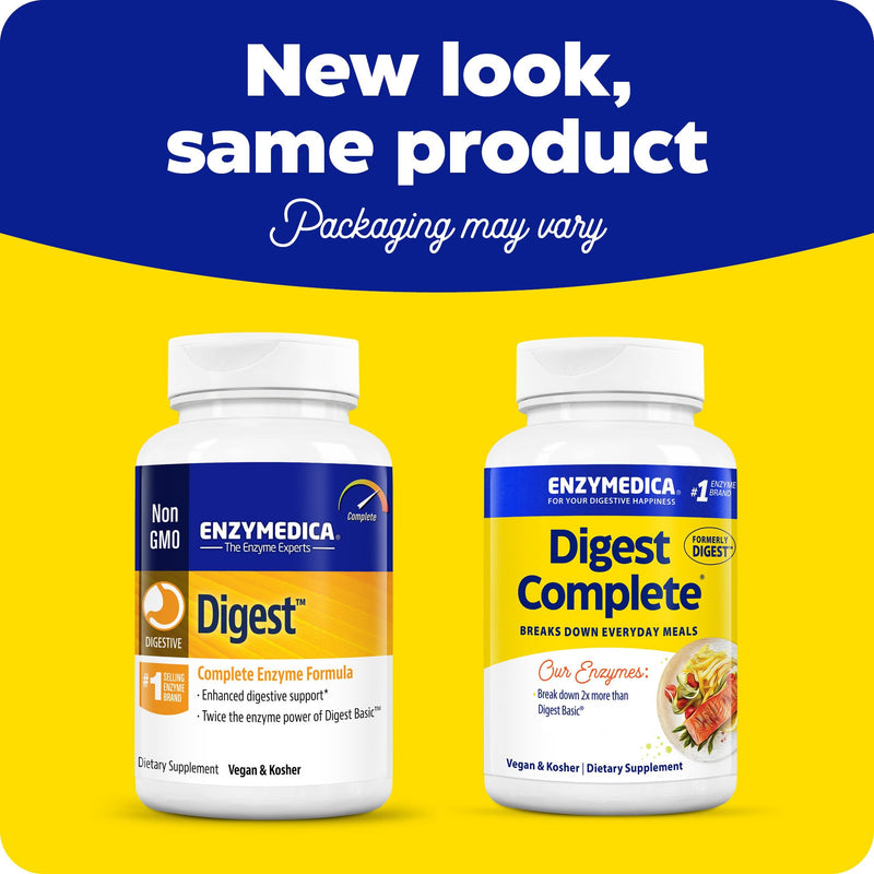 Enzymedica, Digest Complete, Digestive Enzymes, 30 Vegan Capsules, High-dose, Vegetarian, Soy-Free, Gluten-Free, Non-GMO
