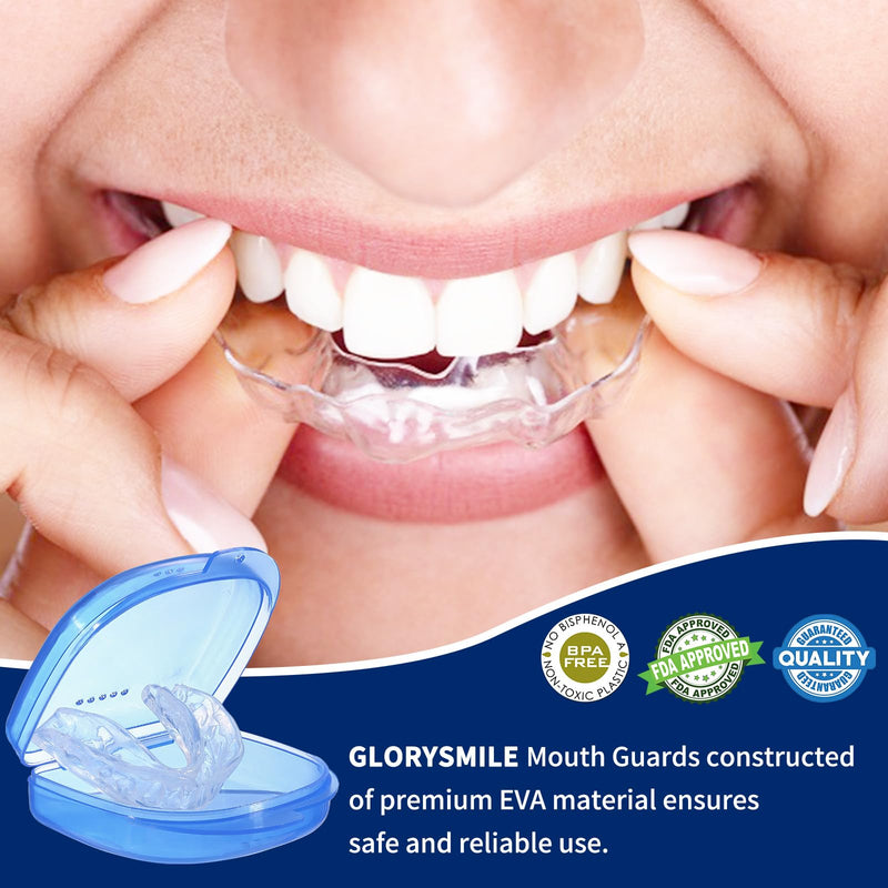 Mouth Guard for Clenching Teeth at Night, Upgraded Night Guards for Teeth Grinding, Pack of 8 Adjustable Mouth Guards for Comfortable Fit, 2 Sizes with Two Travel Cases 8 Units
