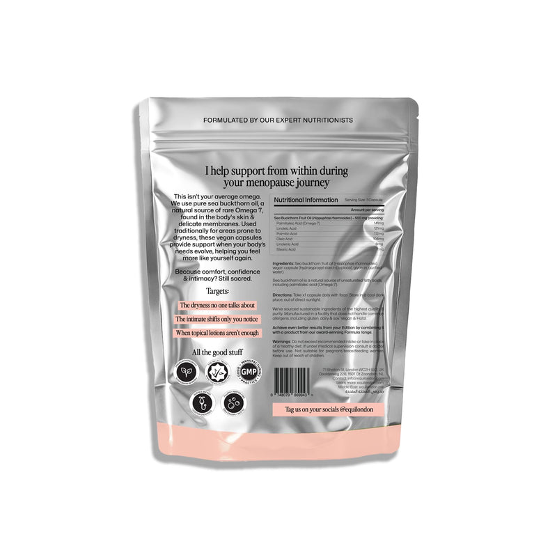 Equi Menopause Oil Edition | Sea Buckthorn Omega-7 Capsules | Vegan Women’s Supplement | Midlife Nutrition for Hydration, Comfort, Balance | Plant Fatty Acid Formula | Daily Wellness Support | 30 Day