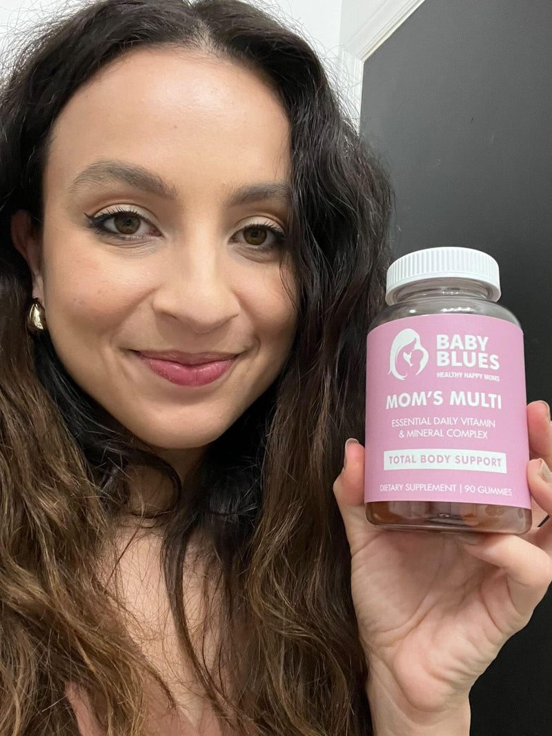 Baby Blues Multivitamin for Women, Daily Gummy Multivitamin for Moms with Biotin, B12, Folate, Vitamin D and Zinc, Hair Skin and Nails, Energy and Immune Support, Iron Free, 90 Count Orange