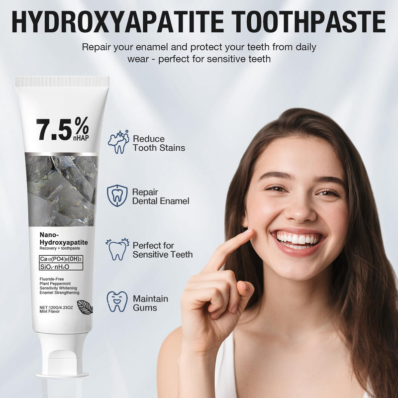 [Australia] - 2PCS Nano Hydroxyapatite Toothpaste for Advanced Enamel Protection and Tooth Strengthening, Gentle and Effective Formula, Gentle Mint, Fresh Breath, Reduce Tooth Sensitivity 2 