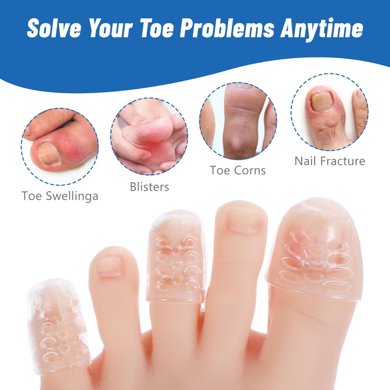 [Australia] - Pack of 30 foot toe protectors, gel toe caps, silicone toe protection, small toe, clear, breathable, soft, small toe covers against friction, corns, calluses, toe rubber toe protectors, women and men 