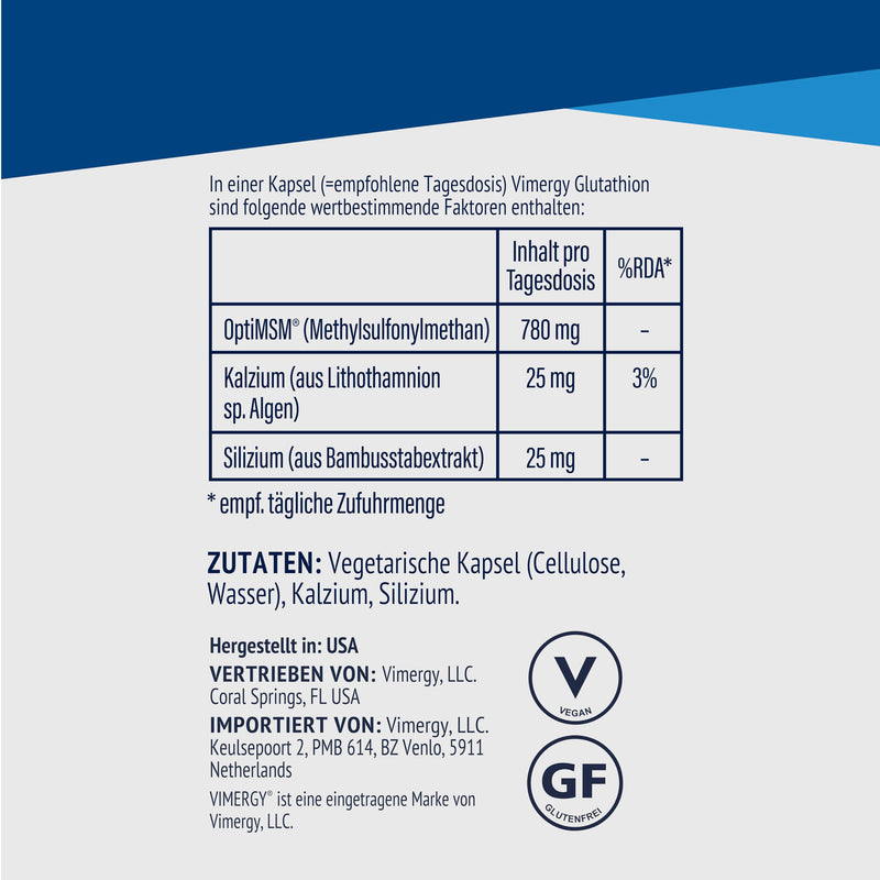 [Australia] - Vimergy MSM 500 mg capsules - MSM capsules with calcium and silica - vegan capsule without gels - GMO and gluten free, no gelatin, kosher (120 pieces) 