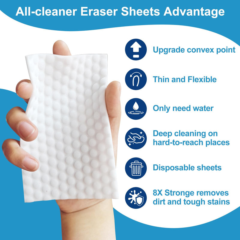 [Australia] - 52 Count Upgrade Convex Point Magic Sponge Eraser Sheets,Disposable Portable Magic Cleaning Eraser Thin Wipes for kitchenware Bathroom Faucets Ceramic Articles Car Interiors Hard-to-Reach Places 52 PCS 