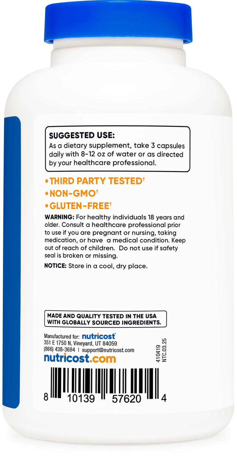 [Australia] - Nutricost Nopal Cactus (2000mg) 180 Vegan Capsules - Prickly Pear Cactus, 60 Servings 