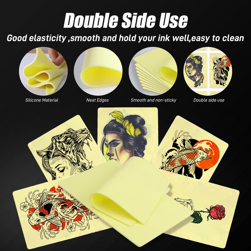 [Australia] - 3MM Tattoo Practice Skin with Transfer Paper - 40Pcs Tattoo Fake Skin and Stencil Paper Kit Includes 30Pcs Thermal Paper and 10Pcs Double Sided Practice for Beginners Complete Set 
