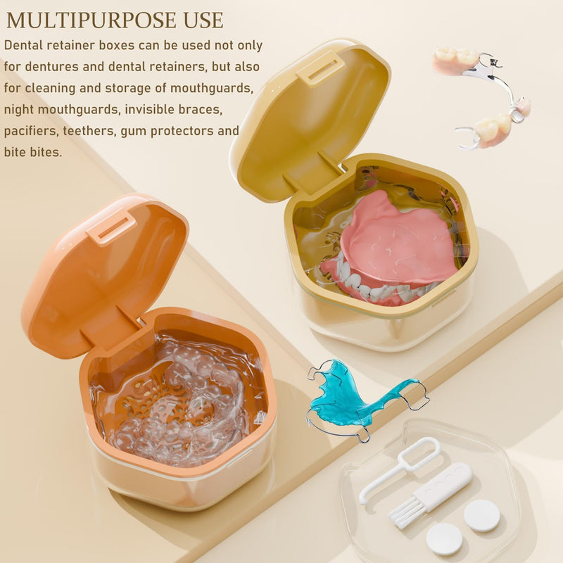 Denture Bath Box Cup with Strainer Basket,teeth Retainer Cleaning Box, Braces Teeth Aligner Case, Clear Braces, Mouth Guard Storage Box Holder for Household|Travel|Office blue