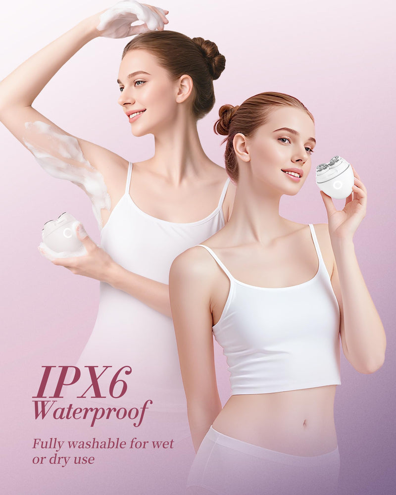 [Australia] - Electric Razors for Women - Magnetic 5D Floating Painless Shaver, Cordless Rechargeable Hair Remover, IPX6 Waterproof Wet Dry Shaving for Legs, Bikini, Face, Underarm, Arm (Gun, Glossy) Gun 