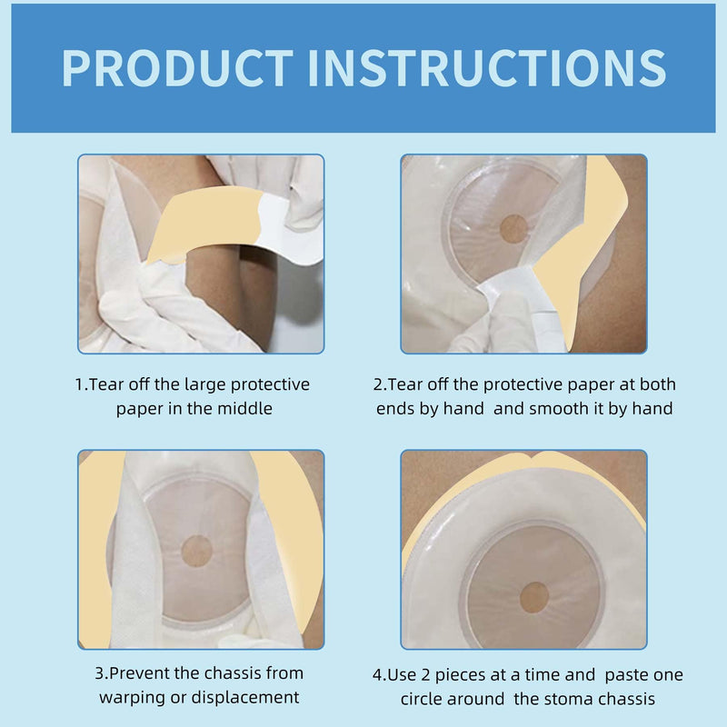 [Australia] - 20 Pcs Elastic Ostomy Barrier Strips,Medical Grade Hydrocolloid Waterproof Leak,Skin Adhesive Ostomy Barrier Tape for Colostomy Stoma Bags 20-Hydrocolloid Strips 
