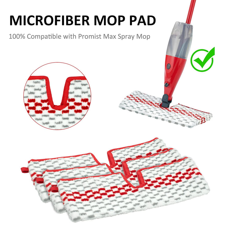 [Australia] - Microfiber Spray Mop Pads Compatible with Promist MAX Reusable Spray Mop Refills for Ocedar ProMist Dust Mop,Dual-Action Washable Flip Mop Pads Replacement for Dry Wet Floor Cleaning,3 Packs 3 Packs Red White Mop Pad for Promist Max 