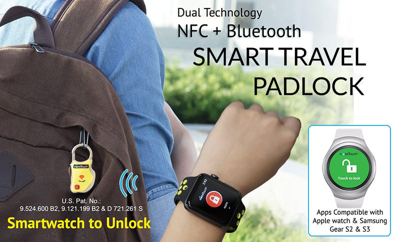 Smart Travel Lock-Secure & Track Your Luggage/Backpack Anywhere You go.. (Mix 2 Pack) One Size Mix 2 Pack