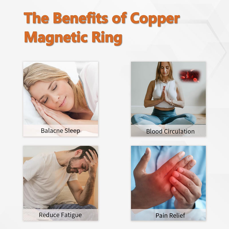 [Australia] - BioMag 3Pcs Lymphatic Drainage Copper Ring for Men Women, 99.99% Pure Copper Magnetic Rings, Jewelry Box Style A 