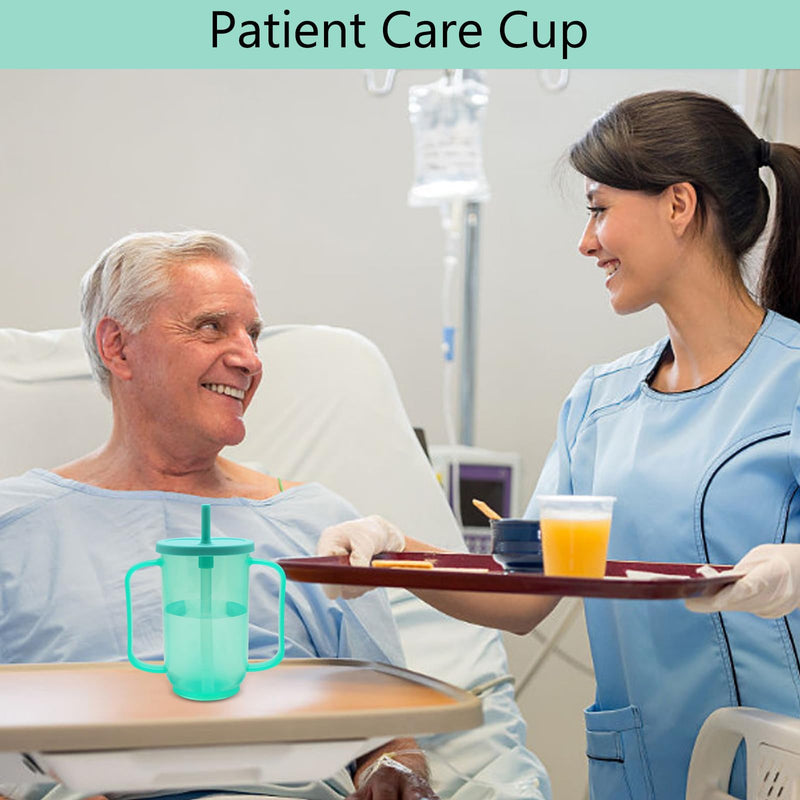 Adult Sippy Cup with Straw and Lid, Non Spill Cups for Elderly, Beakers for Elderly, Feeder Cup for Bedridden Patients, Feeding Cup for The Elderly, Disabled