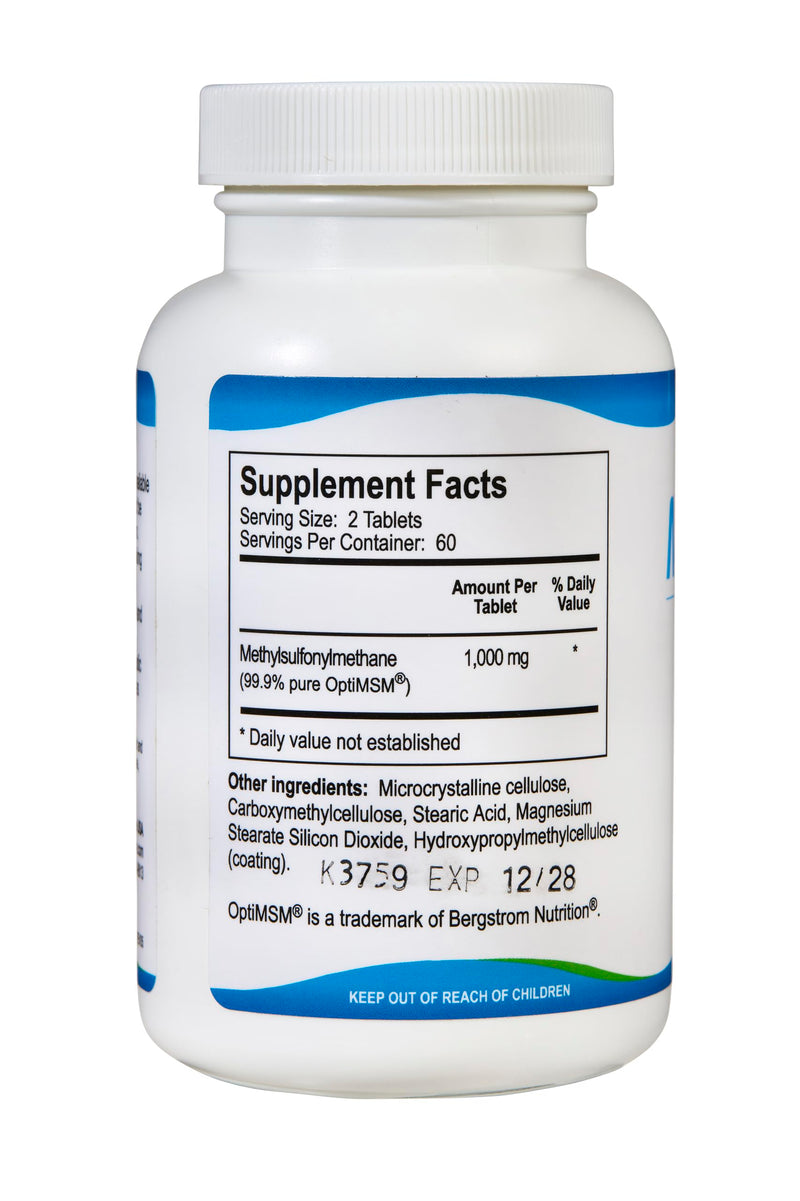 [Australia] - KALA HEALTH MSMPure MSM Tablets ‚Äì 1,000 mg US-Made MSM per Tablet for Joint Health, Skin Appearance, Hair & Nail Support ‚Äì Coated for Easy Swallowing, Tasteless ‚Äì 120 Count 120 Count (Pack of 1) 