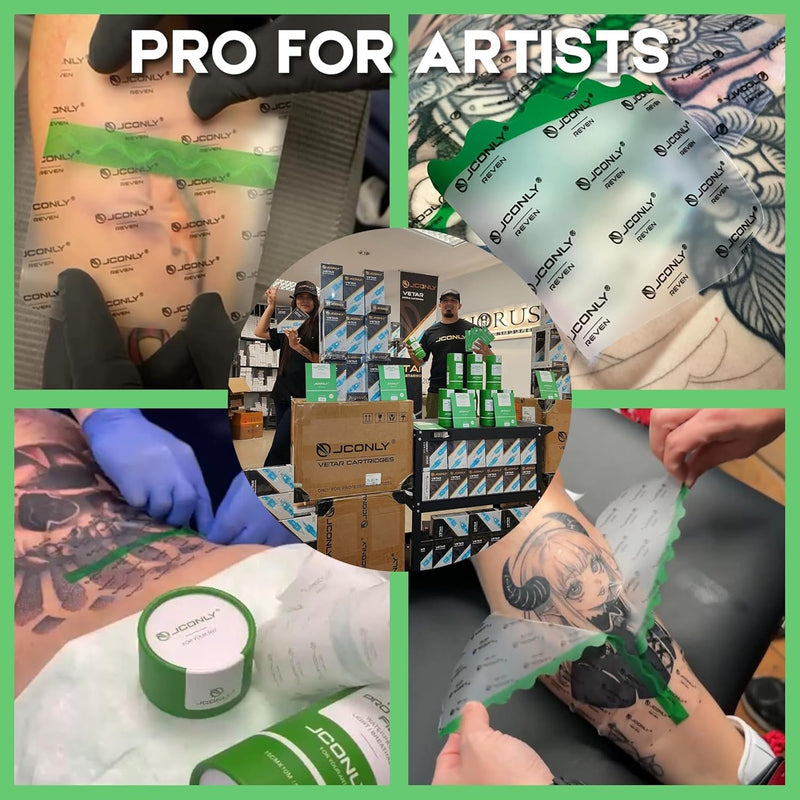 Reven Second Skin Tattoo 0.01MM Matte, Roll (15cm x 10m) Tattoo Aftercare Waterproof Bandage Protection Film Cover Up Patch Aftercare Wrap 15cm x 10m(0.01mm)