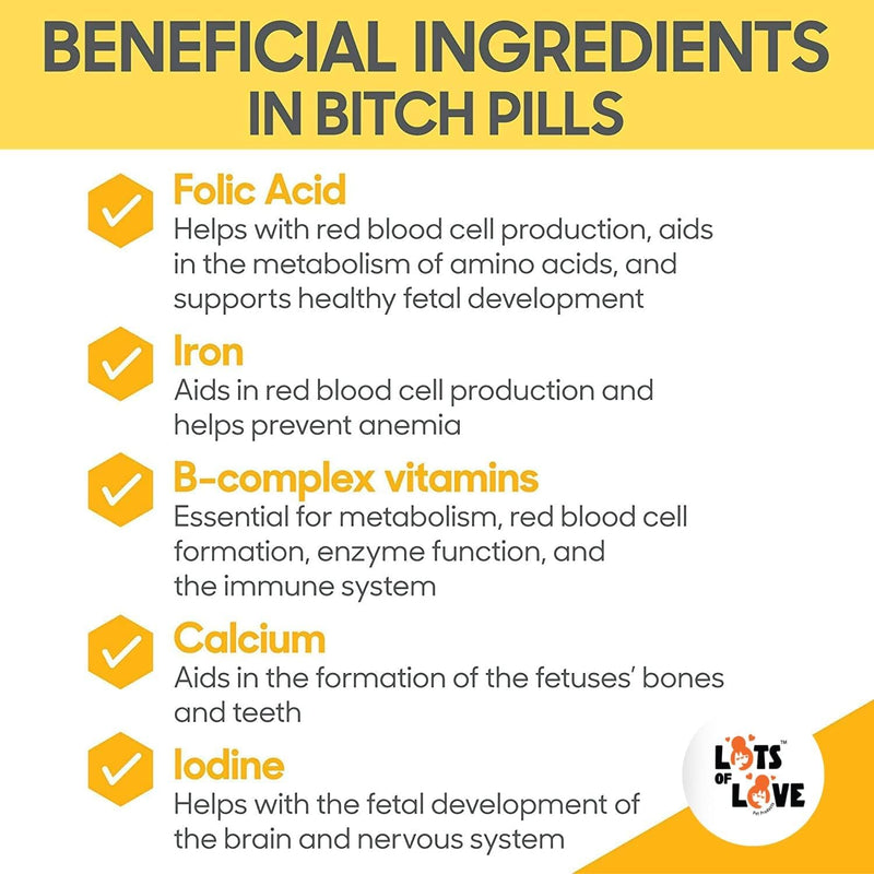 Bitch Pills - Pregnant Dog Prenatal Vitamins - 45 Tablets - PawsPlanet Australia