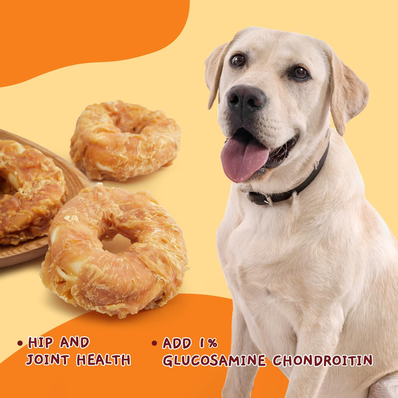 Jungle Calling Dog Treats Long Lasting, Rawhide Chews for Dogs, Chicken Wrapped Rawhide Donuts, Chewy Snacks for Medium Large Dogs Chicken Rawhide Donuts - PawsPlanet Australia