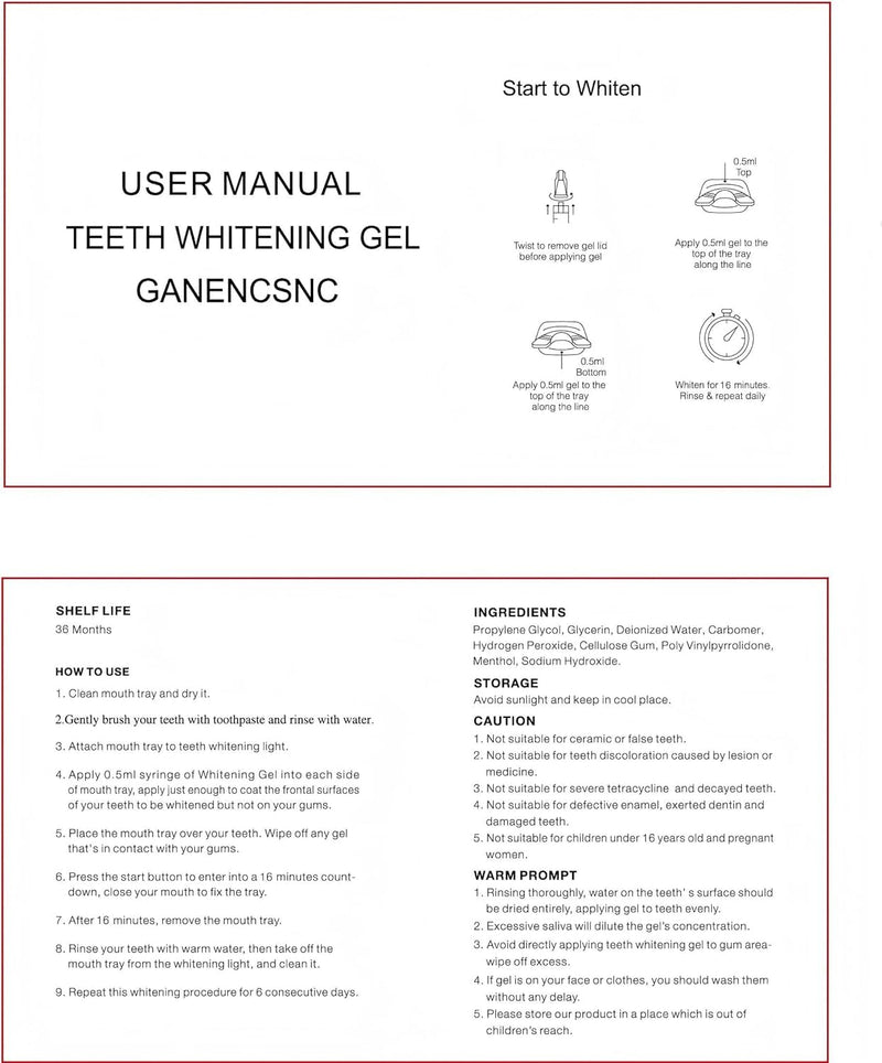 [Australia] - 10-Pack Teeth Whitening Gel Refills - Gentle 35% Carbamide Peroxide Formula - Compatible with Teeth whitening Kit,No Sensitive Teeth Whitener 