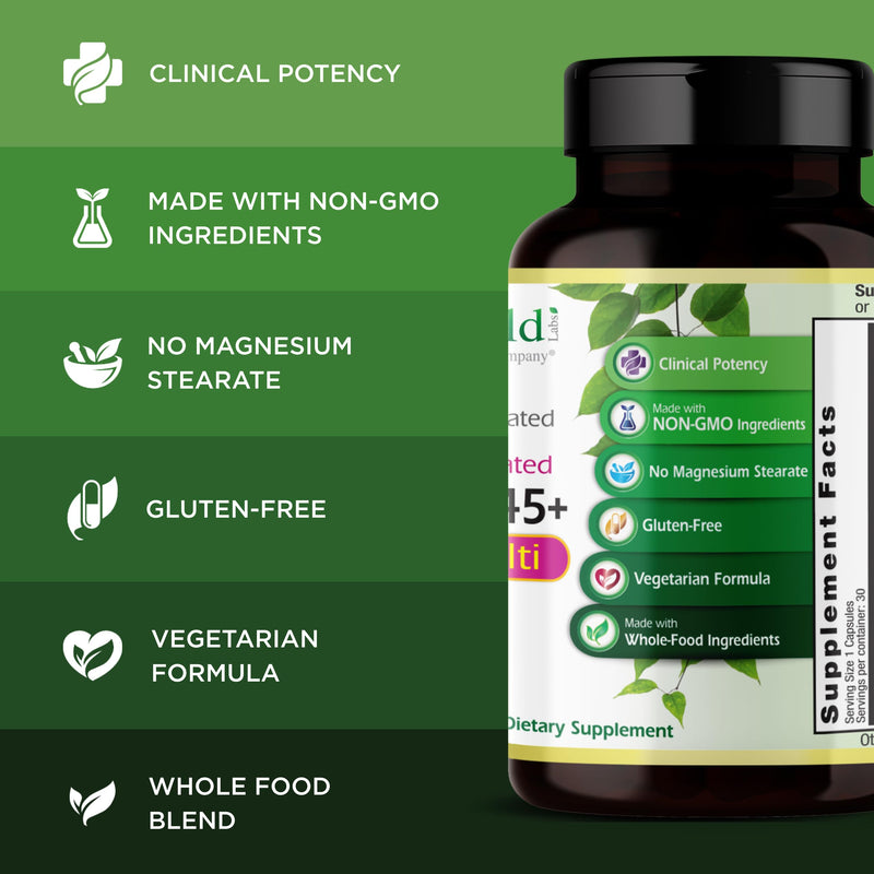 EMERALD LABS Women's 45 Plus 1-Daily Multi, 30 Capsules | Multivitamin with Methylfolate, Vitamin C, Whole Foods & Probiotics, Vegetarian, Non-GMO & Gluten-Free 30 Count (Pack of 1)