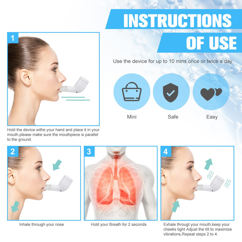 [Australia] - Breathing Exercise Device for Lungs, Lung Exerciser Device with Steel Balls, Drug-Free Therapy Mucus Device for Phlegm Relief Clear 