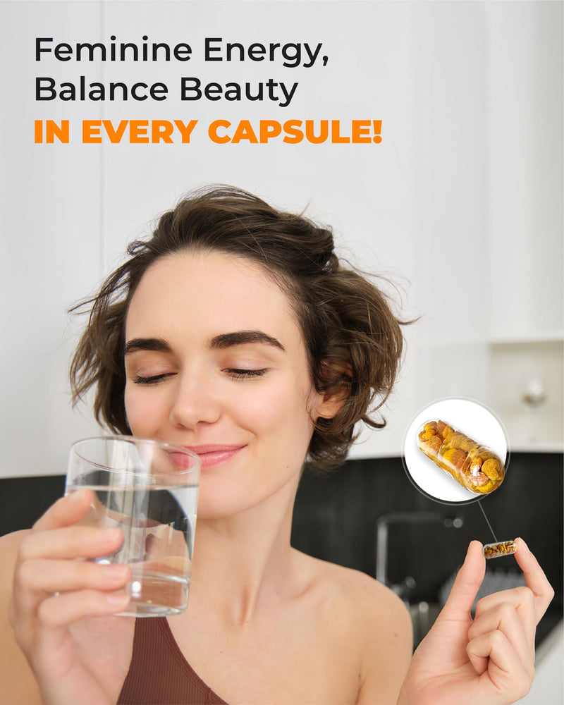 [Australia] - Bee Pollen Capsules ‚Äì Organic Supplement for Pregnancy Support, Energy, Vitality, Wellness, Rich in Vitamins, Immune & Nutrient Boost, Premium for Men & Women, 100% Pure & Natural for Breast Growth 60 Count (Pack of 1) 