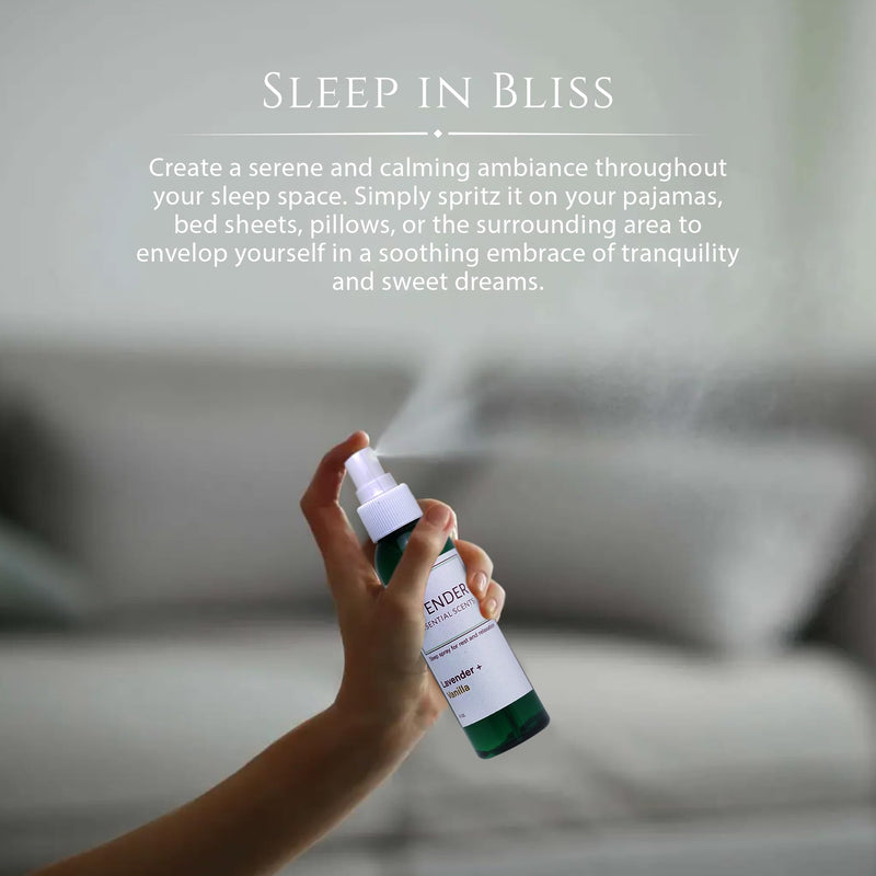 Lavender Sleep Spray for Pillows, Linens & Pajamas – Natural Calming Lavender & Vanilla Aromatherapy Mist with Amethyst & Reiki Energy. Deep Sleep + Bedtime Relaxation for Adults & Kids. 4 Ounce (2) Vanilla (2 Pack)