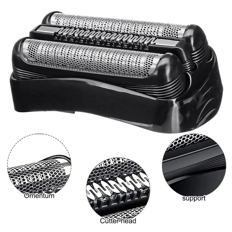 [Australia] - 21B shaving head compatible with Braun Series 3, electric shaver replacement shaving part compatible Braun S3, replacement head for razors for razors 21B comes with cleaning brush and cleaning cloth 