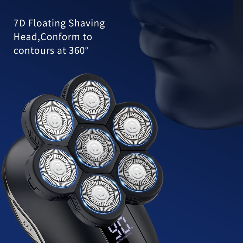 [Australia] - Electric Head Shaver for Bald Men - LED, Travel Lock, Nose Hair & Sideburns Trimmer 