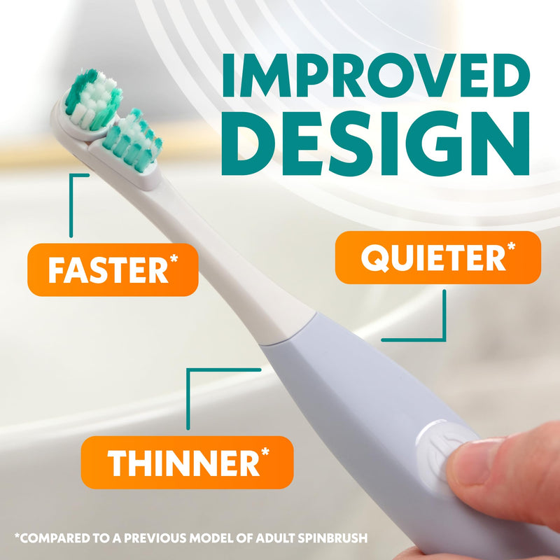[Australia] - Spinbrush New PRO Clean Battery Powered Electric Toothbrush for Adults, Soft Bristles, Blue, 1 Count NEW VERSION, Soft Bristles 