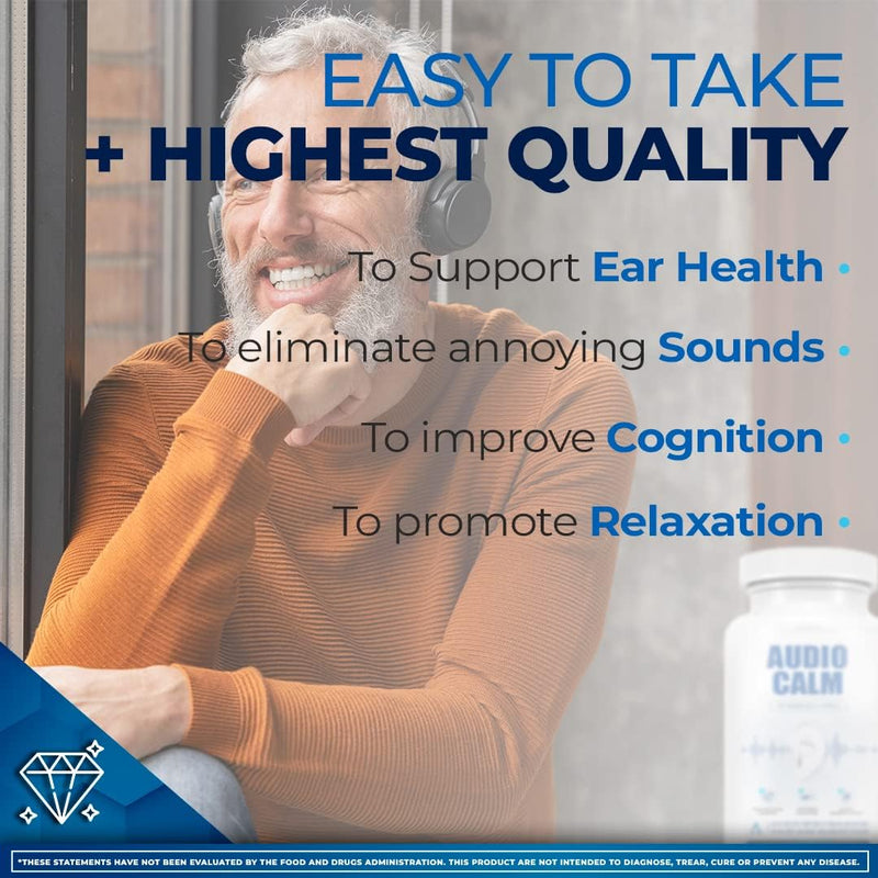[Australia] - Audio Calm - Tinnitus Relief Supplement | Natural Stop Tinnitus Solution - Relieves Ear Ringing, Buzzing, Clicking | 60 Capsules (1) 1 
