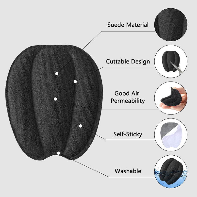 [Australia] - Oruola 2 pairs of shoe tongue pads, non-slip tongue pads for loose shoes, felt shoe pads for men and women, heel pads, forefoot insoles, adjustable shoe fit, black 
