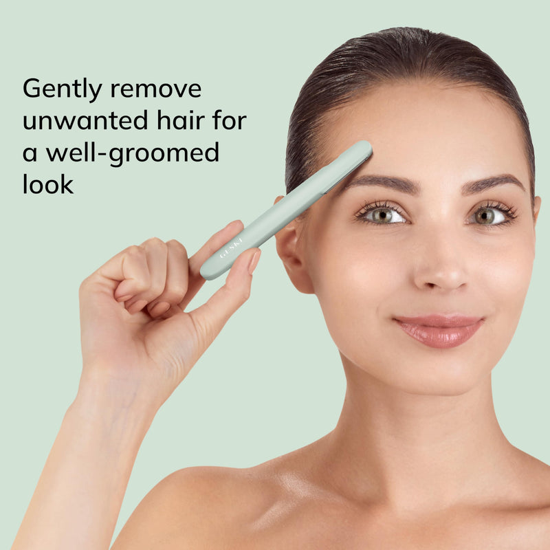 [Australia] - GESKE Precision Trimmer | 4 in 1 | Painless, Hygienic Hair Remover | Precise Hair Trimmer Tool | Face & Body | Men & Women | Grooming Device | Hypoallergenic, Easy-to-exchange Blades | All Skin Types Green 