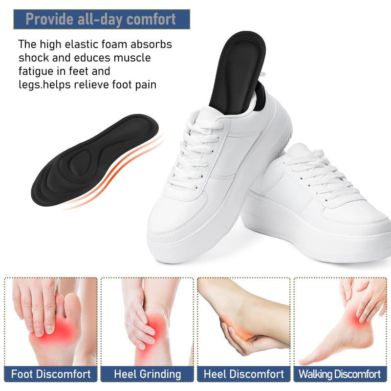 [Australia] - WLLHYF 2 pairs of memory foam insoles shoe insoles for men and women replacement shoe insoles comfortable cushioning shoe insoles shoe pads relieve foot pain (black + gray, 25cm women EU39) black + gray 