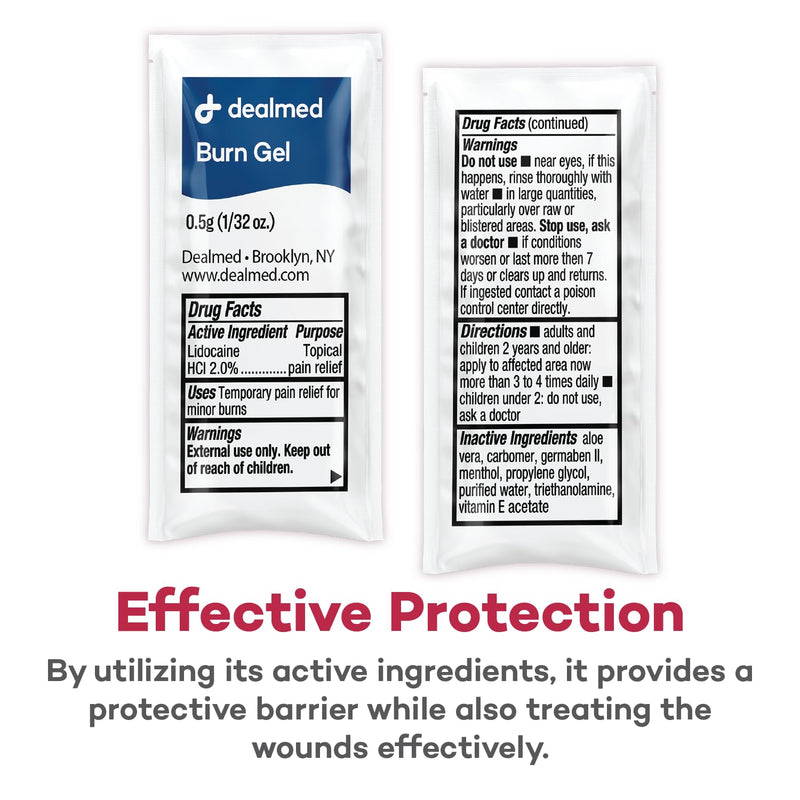 [Australia] - Dealmed First Aid Burn Gel – Made in the USA, First Aid Gel for Temporary Relief of Minor Burns, Cuts, and Scrapes, 144 Packets/Box (.5g) - Pack of 1 Burn Gel Box 