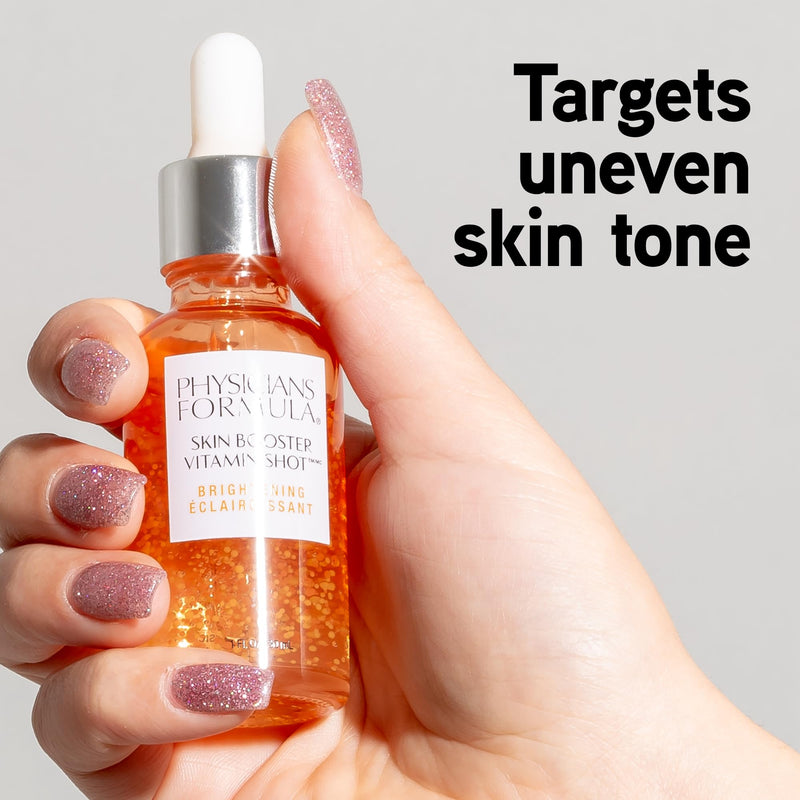 Physicians Formula Skin Booster Vitamin Shot, Brightening Serum with Vitamin C, Licorice & B3, Targets Dark Spots for Radiant Glow – Brighten Clear 1 Fl Oz (Pack of 1)