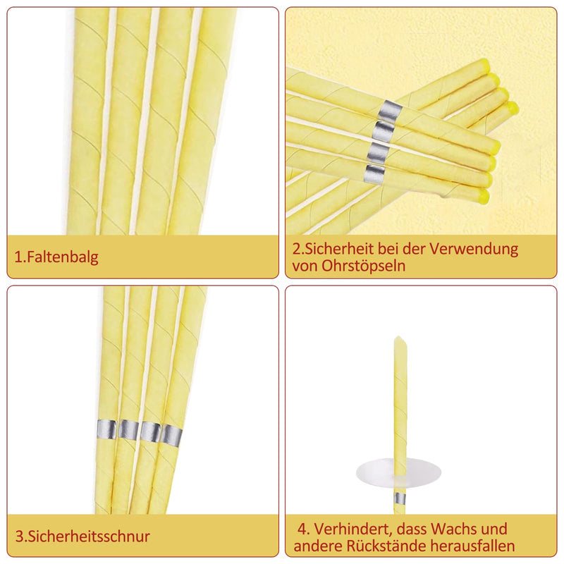 [Australia] - Ear candles, ear candle set with natural organic beeswax, all-natural ear candles, beeswax candle cones, ear wax candles with 5 protective discs + 10 cotton swabs (Beige-10pcs, Extra wide) Beige-10pcs 