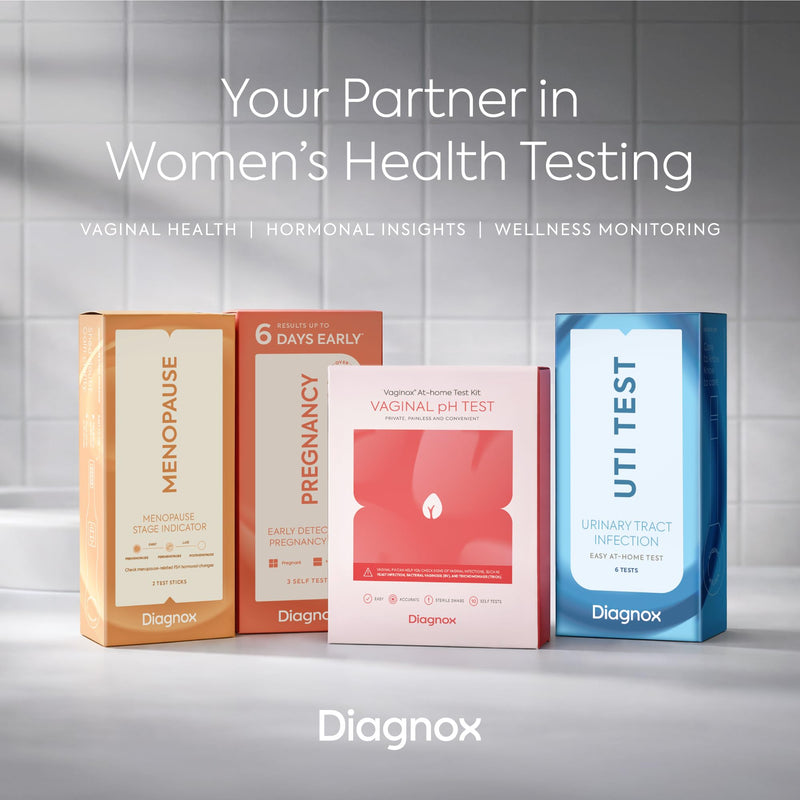 Diagnox UTI Test & Vaginal pH Test Bundle, 3 UTI & 3 Vaginal pH Test Strips | Individually Wrapped, Fast Results in Minutes, Easy To Read Results, Extended Shelf Life, Private Testing At Home 6 Pack