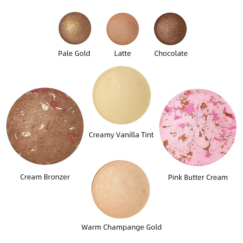 [Australia] - Velvety Smooth Baked Palette, Multi-purpose, Highly Pigmented Palette with Bronzing Powder, Eyeshadows and Blushes, Waterproof, Vegan & Cruelty-free. 