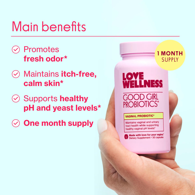 Love Wellness Good Girl Probiotics & Healthy V Vitamin | Women's Duo Pack | 2-Product Wellness Bundle dietary supplement, 9-strain probiotics, Turmeric, Garlic, Coconut oil, 30-days supply, Gluten-free Womens Wellness Duo