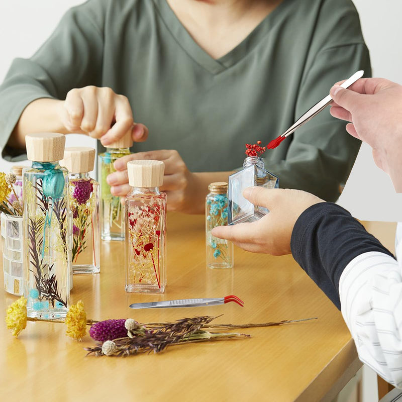 [Australia] - 2pcs Craft Tweezers with Rubber Tips, Metal Sticker Tweezers with Soft PVC Coated Curved Angled Tweezers for Making Lab Jewelry DIY Crafts Stamp Coins Style B 