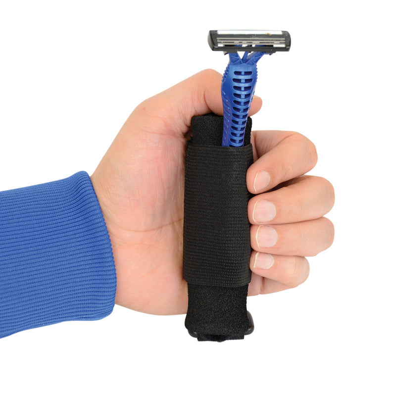[Australia] - Sammons Preston Universal Holder Strap for Elderly, Hand Cuff with Pocket for Holding Cutlery, Pens, Toothbrushes, & Daily Living Tools, Adjustable Velcro Implement Holder for Weak Grip and Arthritis 1 